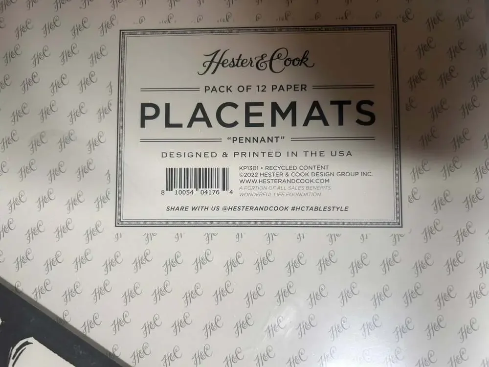 Hester & Cook Victory Pennant Paper Placemats Set Of 12